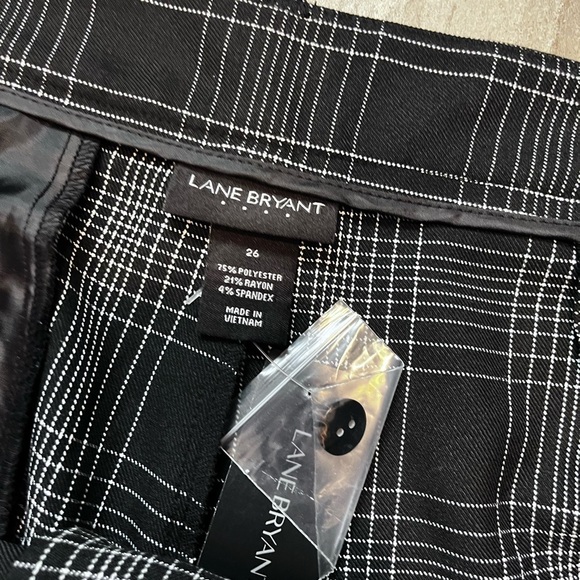 Lane Bryant Womens Black White Plaid Houston Classic Trouser New With Tags 26 - Picture 7 of 8